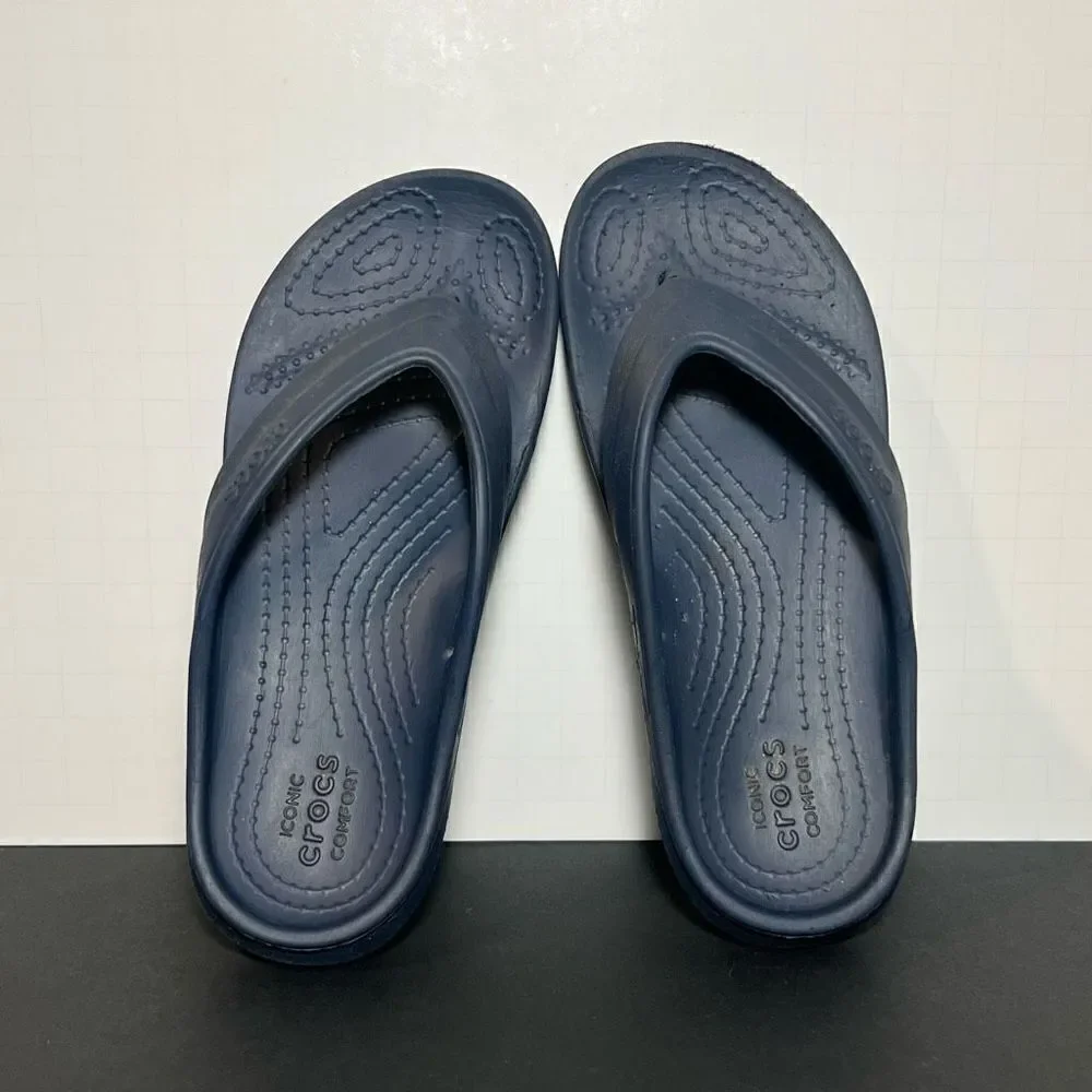 Kids CROCS Baya Navy Blue Flip Flop Sandals / Size 12 C - Picture 6 of 8